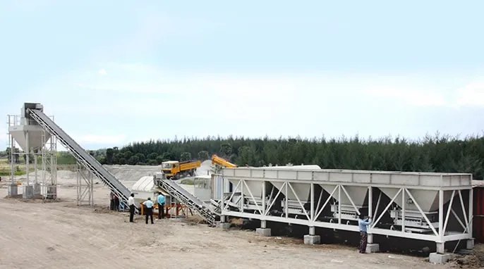 MACONS batching plant aggregate bins